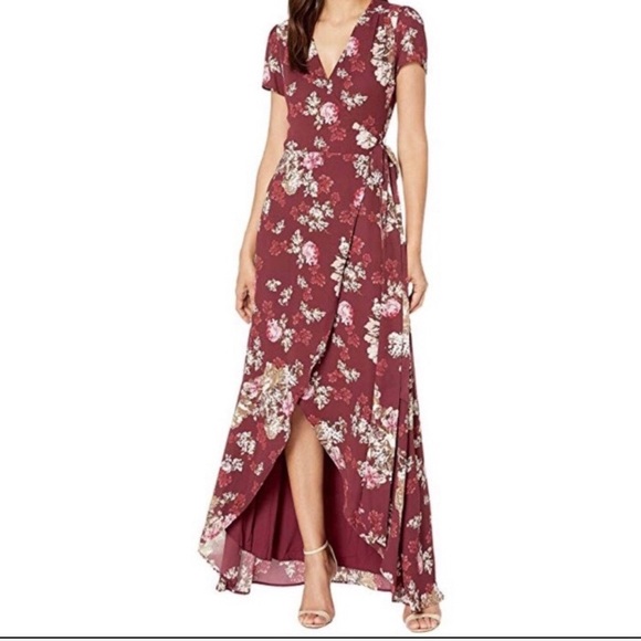 Wayf Floral Wrap Dress - Picture 1 of 8